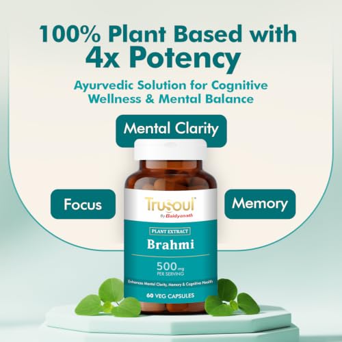 Image of Baidyanath TruSoul Brahmi 60 Veg Capsules | Helps Enhances Mental Clarity, Memory & Cognitive Health | Pure Herbs for Mind Wellness | Promotes Mind Relaxation