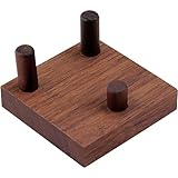 WAYUTO Walnut Crystal Display Stand Three-Peg Display Easel Stands for Fossil Coral Geodes Rock Mineral Agate S