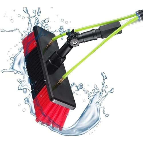 Cepillo de Limpieza telescópico con Varilla alimentada por Agua para Paneles solares y techos de invernaderos (Color: Cabezal de Cepillo de 30 cm, tamaño: 8 m/26,24 pies)