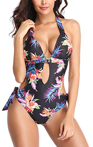 Eomenie Monokini Swimsuit for Women One Piece Bathing Suits Tummy Control Cutout Swimwear