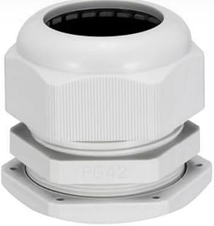 (غدد كيبل مقاومة للماء، نايلون نوع بي جي، ابيض، تصنيف IP66/IP67 (PG42) - (عبوة من 20 قطعة)