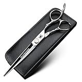 7 inch rose carving professional hair scissors Japan 440C hairdressing scissors