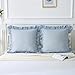Mywinlle Dusty Blue Plaid Ruffle Throw Pillow Covers for Couch 20