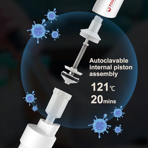 Image of 4E's USA Lab 1-10mL Pipette: Single-Channel Adjustable Micropipette with Color-Coded Top (Grey), 4 Digit Display, Universal Tip Cone, High Accuracy, ISO 8655 Calibrated & Lower Portion Autoclavable