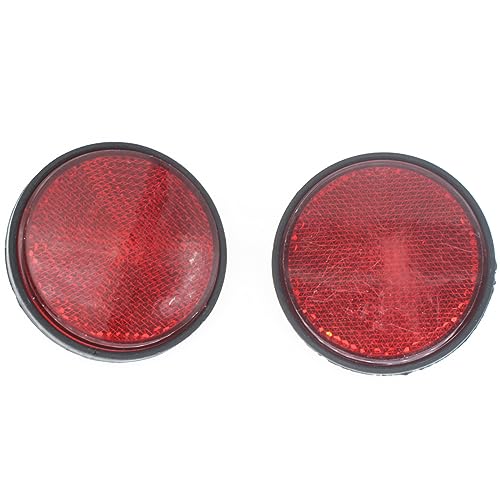 Image of 4 Pcs Red Plastic Reflective Warning Universal Round Reflector for Motorcycle Bike