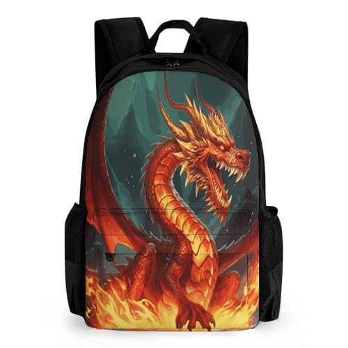 Mochila ligera deportiva Dragon King In Fire para mujeres y hombres