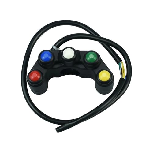Commutateur guidon moto cinq couleurs avec clignotant et klaxon