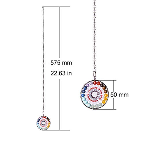 Image of LONGSHENG Mandala Beads Tree of Life Fan Pull Chain Fan Light Replacement Extender Pull Chain, Pack of 2