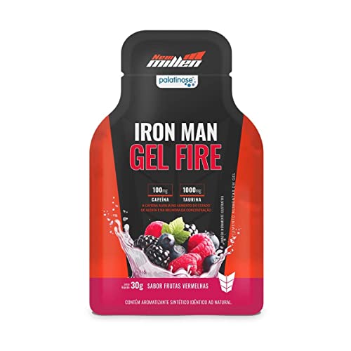 New Millen Iron Man Gel Fire - 10 Sachês 30G Frutas Vermelhas -