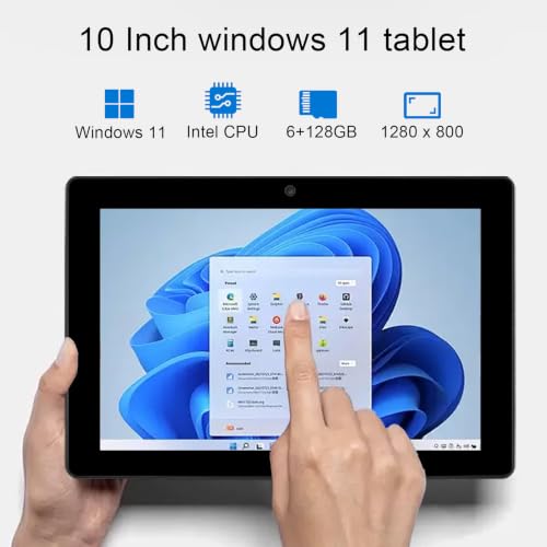 Image of 10.1 inch Window s 11 Touchscreen Tablet PC,In tel Processor,6GB RAM 128GB Storage,6000mAh Battery,Dual Band 2.4&5G WiFi Bluetooth Lightweight Portable Mini Laptop Tablet for School Business Office Travel
