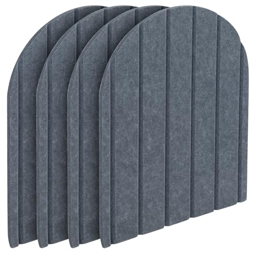 3D Wandpaneele,4 Stück 32x43cm Wandschutz Filz-Paneel Dekorative Wandpaneele Selbstklebend Antikollision Wandpolster für Schlafzimmer,Kinderzimmer (Dunkelgrau)