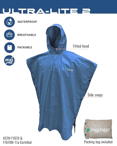 Image of FROGG TOGGS Ultra-lite2 Waterproof, Breathable Rain Poncho, Adult and Youth Sizes
