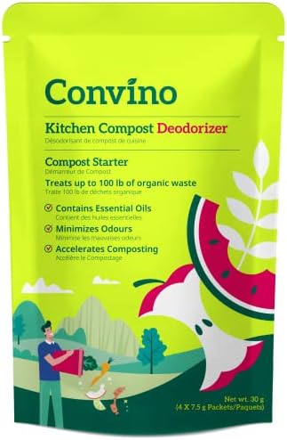 Convino: A Compost Starter/ Accelerator Which Help to Reduce Kitchen Waste Odor and Convert Yard Waste to Fertile Humus for All Composting Systems. Comes in 1 Package That Contains 4 Packets Inside