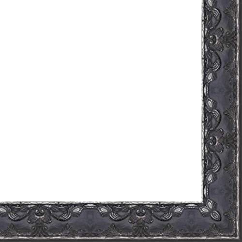 Picture Frame Moulding (Wood) 100ft Bundle - Traditional Pewter Finish - 3.25" Width - 3/4" Rabbet Depth