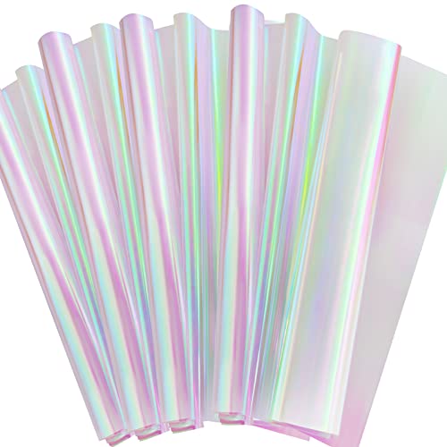 Cellophane irisé rose 99x100cm pour emballage cadeau de baptême