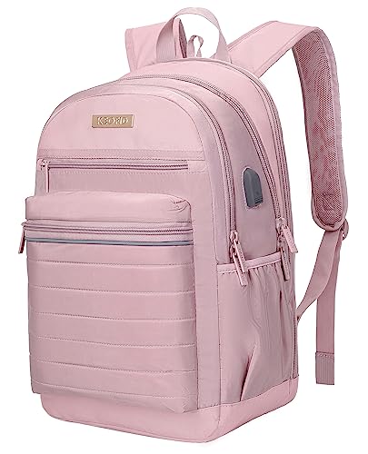 Image of KEOFID Casual Backpack for Women, Work Backpack for Women, Back pack for School College, Carry-On travel backpacks, Anti-Theft Womens backpacks, School bookbag for girls(Pink)