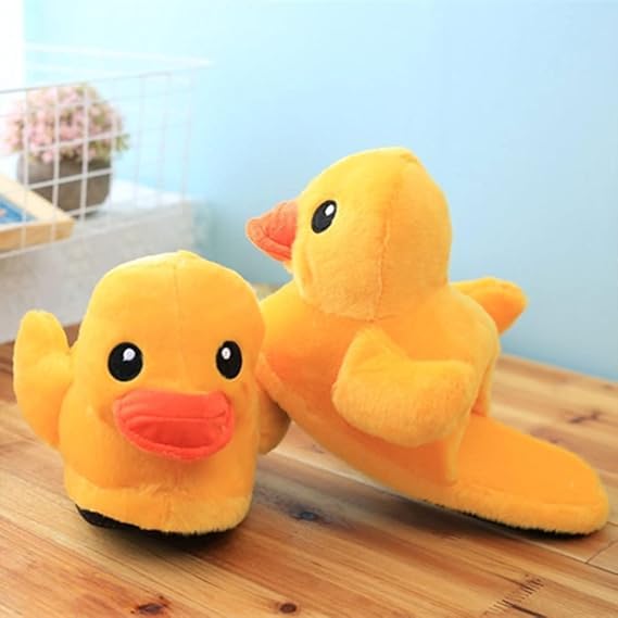 LELEBEAR Duck Slippers - Soft Comfortable Household Shoes, Cute Plush Warm Non-slip Animal Slippers for Indoor With Duck Keychain3