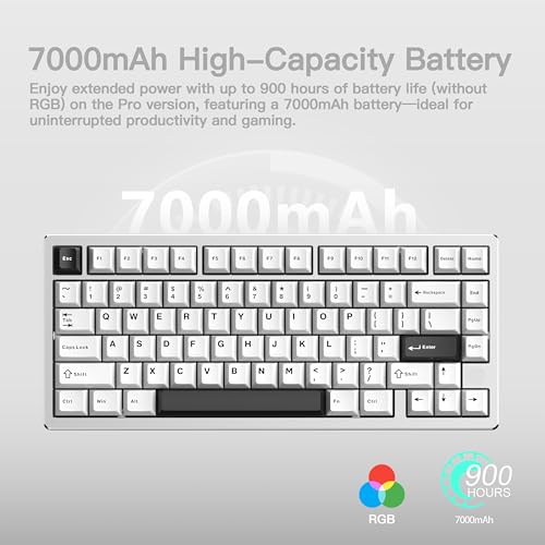 Image of KEEBMONKEY WOBKEY Rainy 75 CNC Aluminum HMX /JWK /Cocoa Switches Triple-Mode Connectivity Mechanical Keyboard with Superior Acoustics, RGB /FR4 /Silver SUS304 /7000mAh /Cocoa Switch (Pro - Silver)