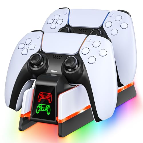 PS5 Controller Charger Station for PlayStation 5 Dualsense/Dualsense Edge, Charging Statio