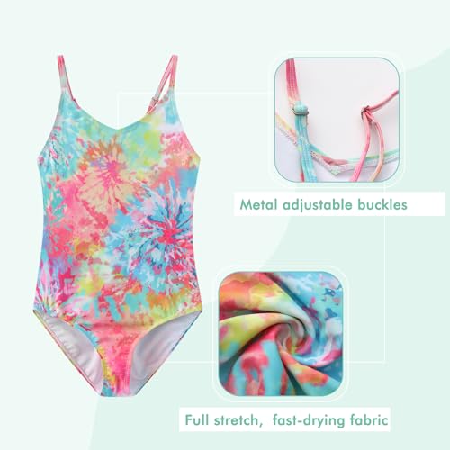 Image of Moon Tree Girls One Piece Swimsuits Ruffle Swimwear Beach Bathing Suit 2-14 Years