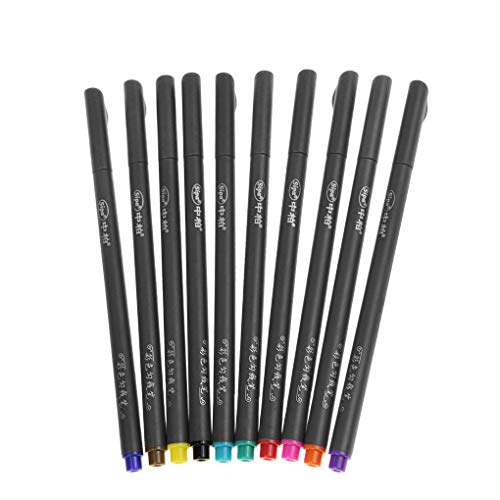 10 Pack Micro-Pen Fineliner Colorful Ink Pens Anti-Bleed Waterproof Artist Illustration Technical Drawing Painting Pen Needle Pen Rollerball Pens 0.38MM Fine Point Markers