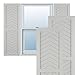 Ekena Millwork TFP101CV12X032ST True Fit PVC Two Panel Chevron Modern Style Fixed Mount Shutters, (Per Pair-Hardware Not Included), 12"W x 32"H, Hailstorm Gray