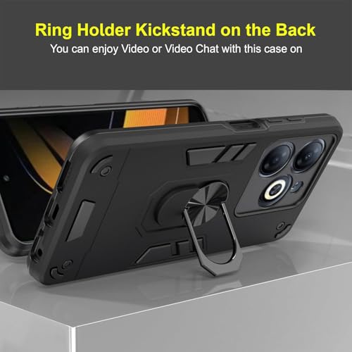 Image of NDCOM for Infinix Smart 8 Back Cover | Premium Infinix Smart 8 HD Cover | Sleek Infinix Smart 8 HD Back Case Ring Holder Case