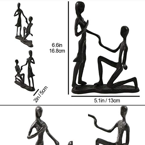 Briskfeel Passionate Propose Marriage Sculpture Art Iron Statue Romantic Metal Ornament Couple Figurine Home And Office Decor (A6 Propose) #TOP4