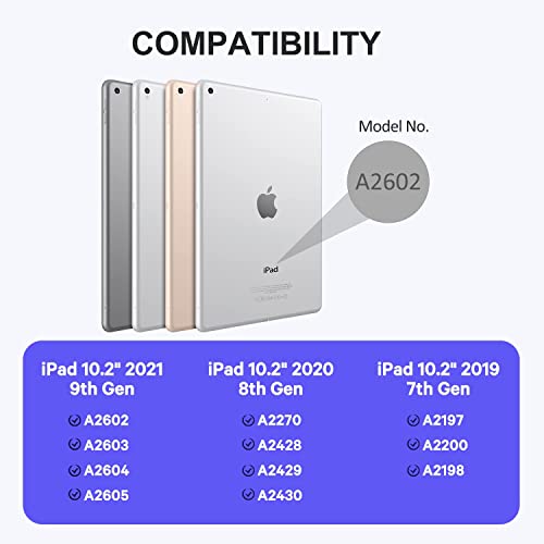 Chesona Keyboard Case For Ipad 9Th Generation (2021)/8Th Gen/7Th Gen 10.2 Inch, Detachable Wireless With Pencil Holder Stand Folio Keyboard Cover For New Ipad 9Th Gen/8Th Gen/7Th Gen 10.2”, Black #TOP1