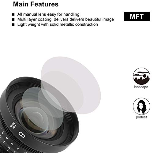 MEKE 8 mm T2.9 große Blende manueller Fokus Prime Low Distortion 4K Mini Cine Objektiv für Micro Four Thirds M4/3 MFT… – Bild 5