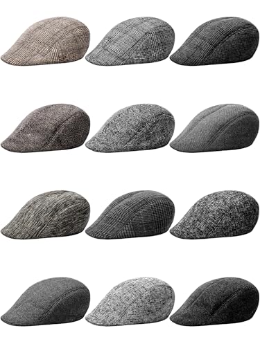 Image of Newcotte Newsboy Cap for Men Paper Boy Hat | Flat Newsies Hat, Irish Beret Hat,Boinas Para Hombre, Classic Herringbone for Cabbie Driving Hunting