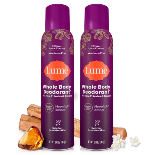 Lume Whole Body Deodorant Spray for Women - 2pk (Moonlight Amber)