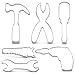 Produktbild KENIAO Werkzeuge Ausstechformen Set für Vatertag/Tag der Arbeit - 6 Stück - Bohrmaschine, Hammer, Schraubenschlüssel, Zangen, Schraubenzieher und Säge Ausstecher - Edelstahl