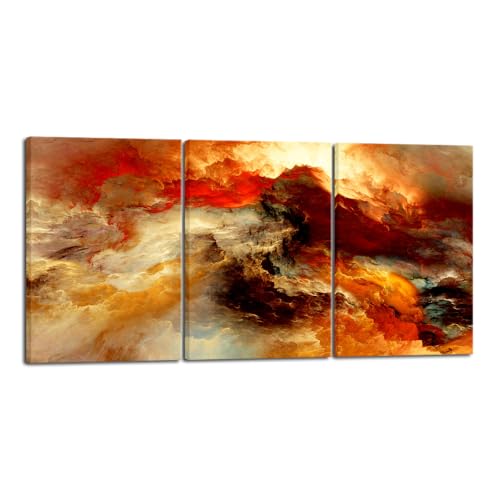 Pyradecor Red Orange Abstract Canvas
