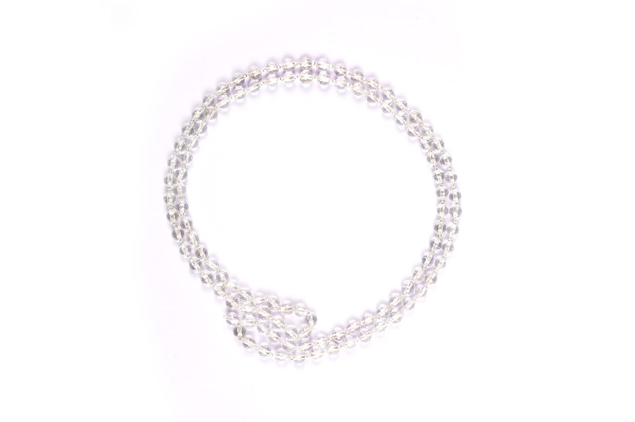 Rudra Centre Sphatik Diamond Cut Mala in Silver - 8mm - 54+1 Beads (B09HTPFKN7) Amazon Price History, Amazon Price Tracker