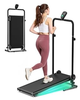 Non-Electric Treadmill with Dual Flywheel & Fixed Incline - FUNRAY Motorless Treadmill LCD Monitor, Non-Slip Belt, Compact Foldable Design for Small Home/Gym Use, Soft Foam Grips for Walking/Jogging