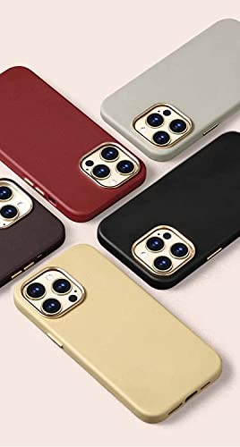 Funda para iPhone 14 en cuero rojo premium con protección anticaídas 3