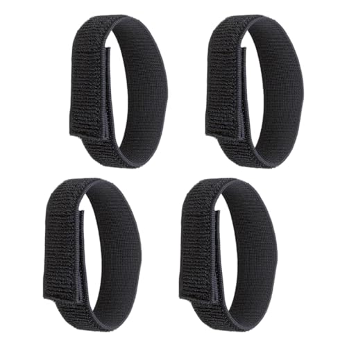 KEQAR - KEQAR 4 PCS Pinces Élastiques pour Pantalon - Cyclisme, Randonnée, Pêche, Chasse, Jardinage et Uniformes Militaires (Noir)
