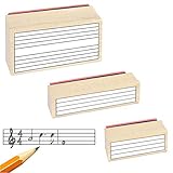 Music Staff Rubber Stamp Gift Pack. (3 Useful Rubber Stamps and Black Stamp Pad)