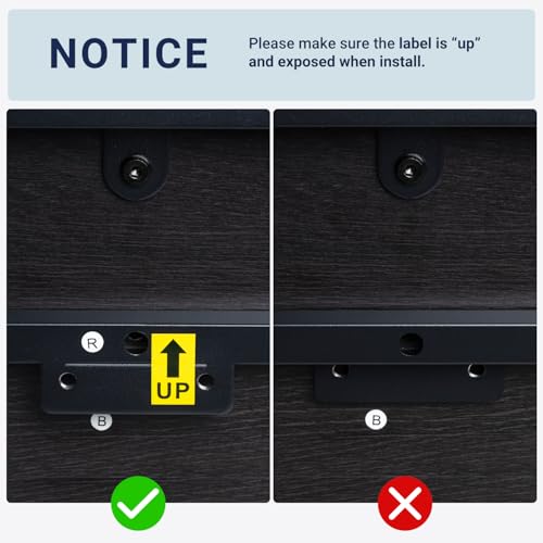 Image of Allewie King Size Bed Frame, Heavy Duty 12 Metal Slats Support, Black Oak