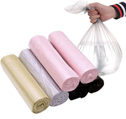 Bolsas de basura de baño de 4 galones, 6 rollos de bolsas de basura pequeñas, bolsas de basura desechables de material fuerte y fino para oficina, cubo de basura del hogar (120 unidades, 4 galones
