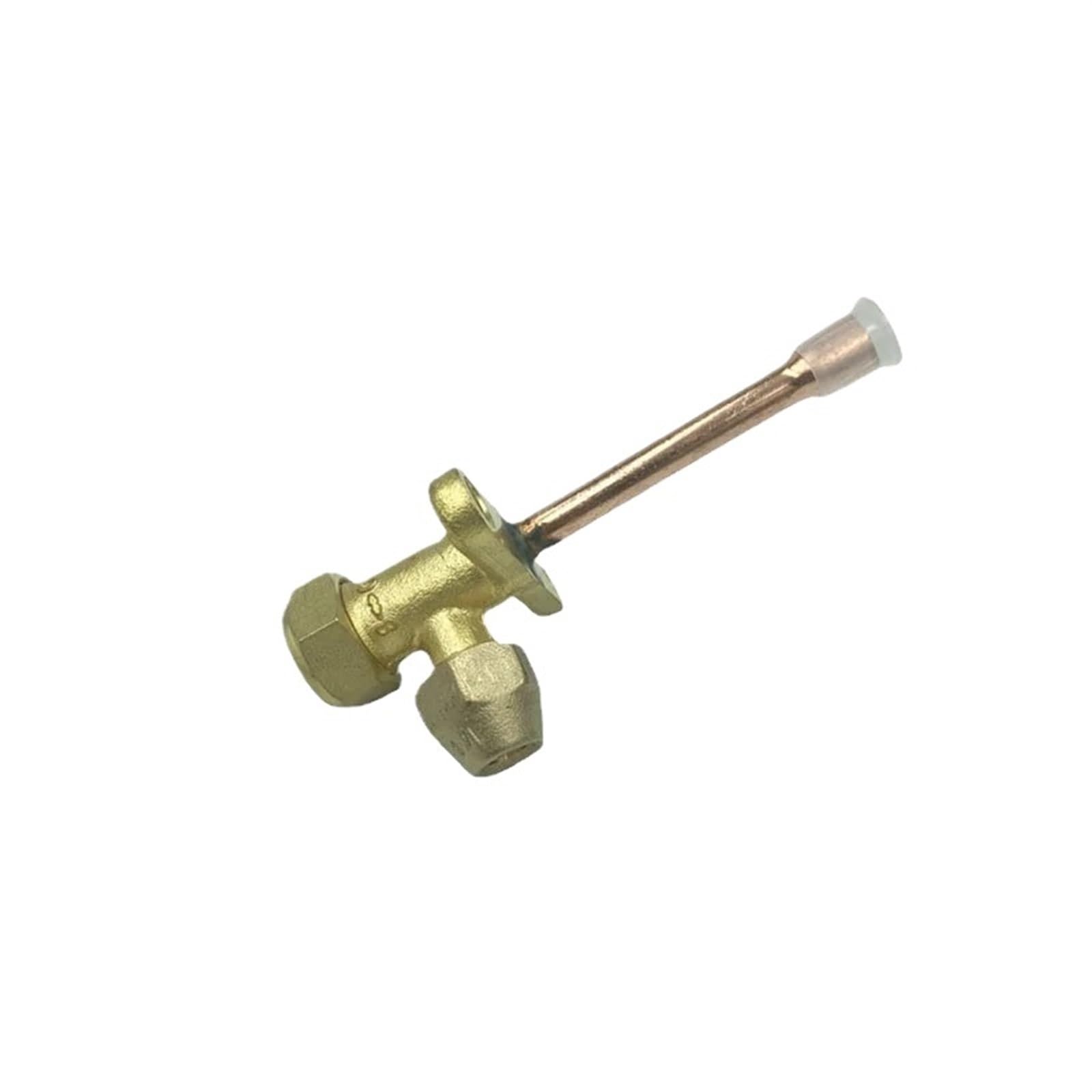 Codo recto de 90 grados, ajuste de 1/4", 3/8", 1/2", 5/8", 3/4", 7/8" de diámetro exterior, tubo de cobre, tope en ángulo de 3 vías, accesorio de válvula de 3 vías for aire acondicionado(Straight,3/8"