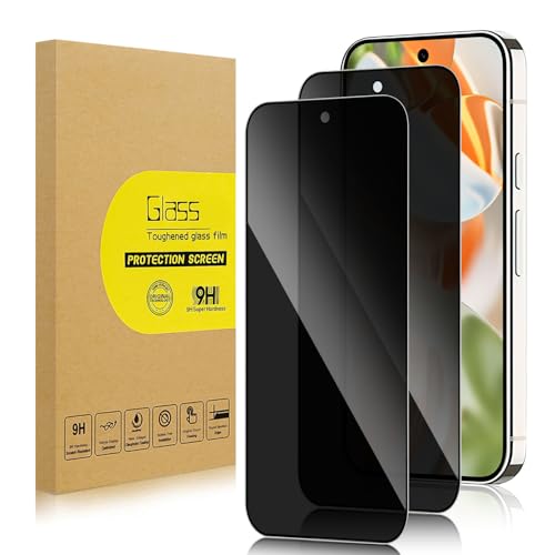 Lokyoo 2 Pack Privacy Screen Protector for Google Pixel 9 Pro/Pixel 9 [Anti-Spy Tempered Glass] [Fingerprint Unlock Support] Anti-Scratch Bubble-Free Easy Install 9H Protective Glass