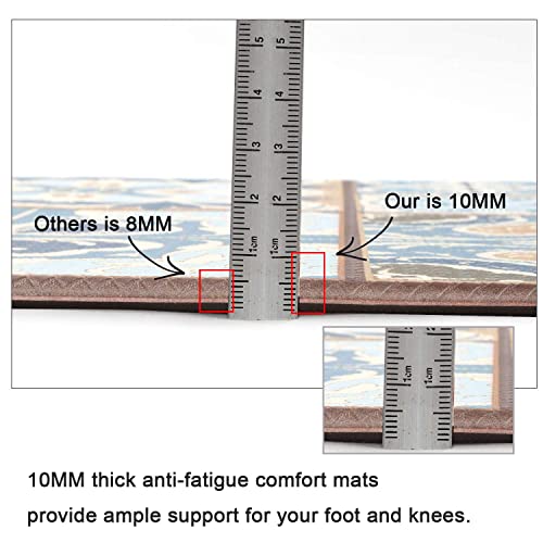 Ailsan Anti Fatigue Kitchen Rug Set 2 Piece 18"x29"+18"x47" Non Slip Cushioned Floor Comfort Mat Waterproof Comfort Standing Kitchen Rugs and Mats for Home Office Laundry Sink, Blue - Image 3