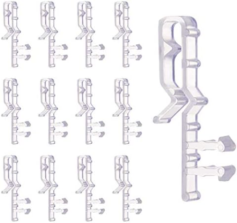Valance Clips for Blinds, 20 Pieces Blind Clips 2.1 Inch Hidden Clear Plastic Window Blind Parts/Accessories for Wood Blinds