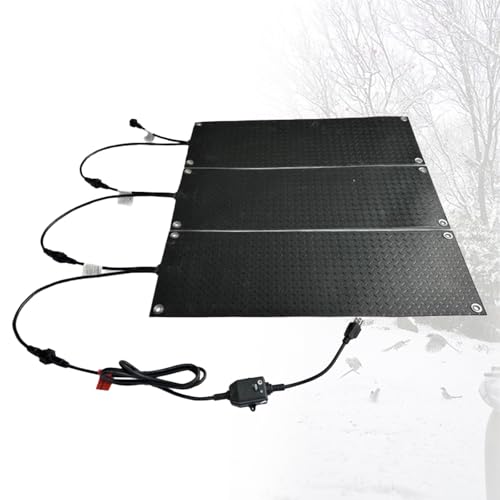 LwiftGal Tapis Chauffant De Fonte De Neige, Tapis ExtéRieur AntidéRapant en Caoutchouc avec Cordon d'alimentation, Tapis Chauffant Rectangulaire pour Toitures, Escaliers, Pelouses 3pcs-30 * 60cm