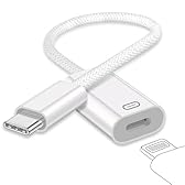 USB C to Lightning Headphone Audio Adapter, Type C Male to Female Lightning Earphone Converter with Charge/Data Transfer, Compatible with iPhone 17/16/15 Plus/Pro/Max, iPad Pro/Air 6/5/4, MacBook