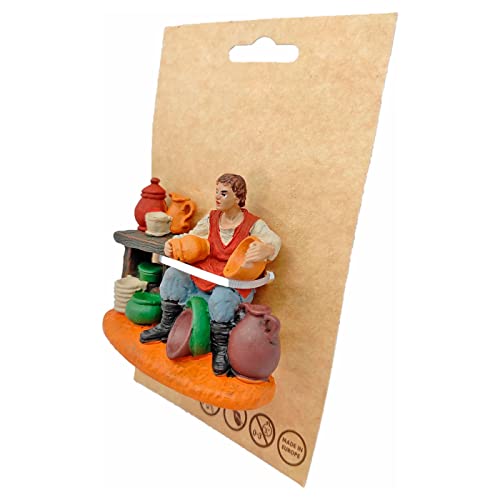 Miniatura 2 de Ac - Figura De Alfarero Para Belén Navideño 7,3 X 8,7 X 4,2 Cm, Durexina, Figura Decorativa Nacimiento, Pesebre, Navidad, Decoración Tradicional
