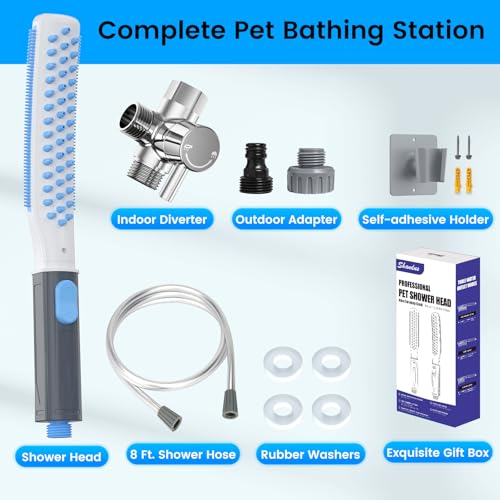 Shandus Cabeça de chuveiro para cães - azul