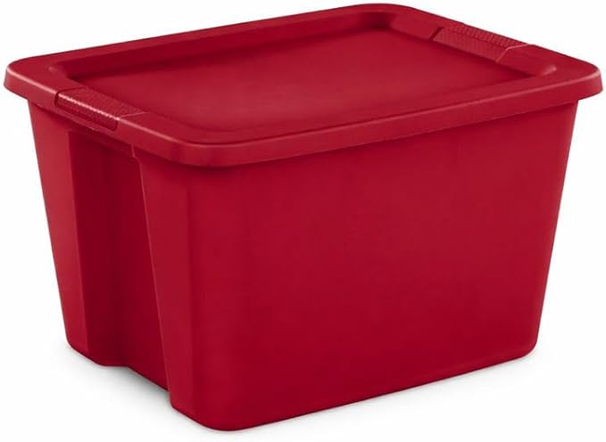 18 Gallon Plastic Storage Tote with Secure Snap-On Lid, Stackable